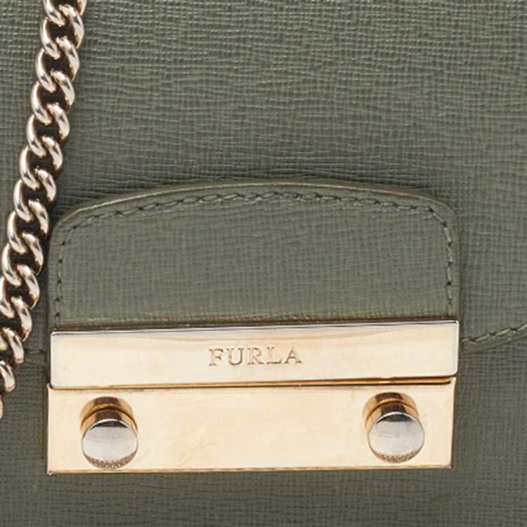 مملوكة مسبقًا Furla Grey Leather Metropolis Crossbody Bag