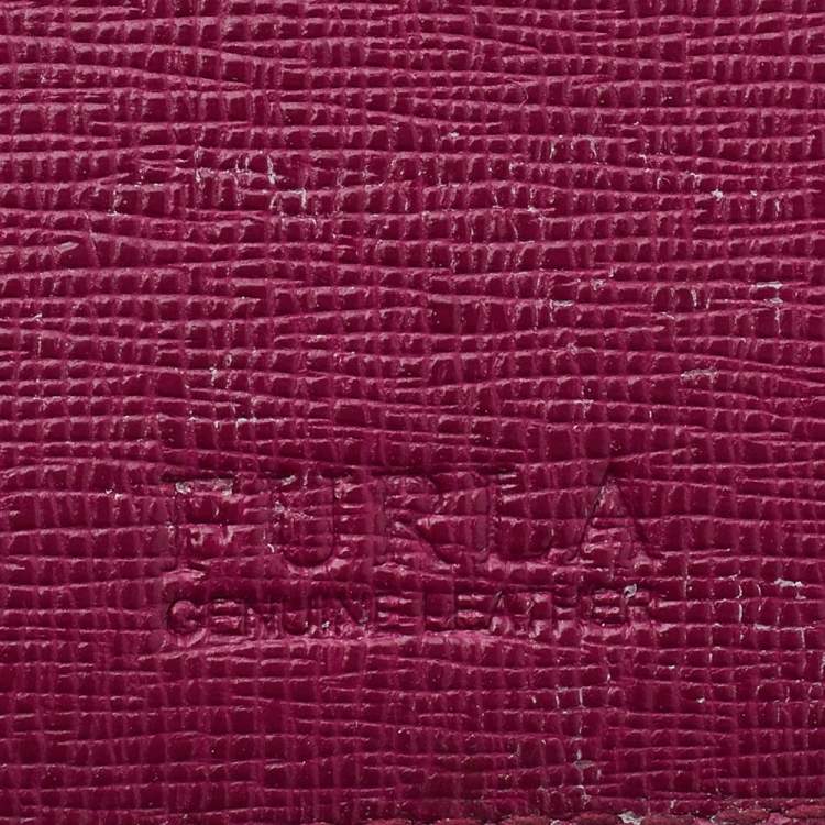 Pre Owned Furla Tricolor Leather Card Holder
