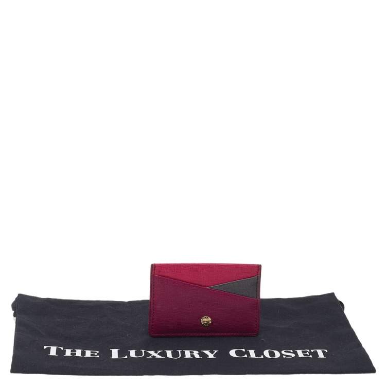 Pre Owned Furla Tricolor Leather Card Holder