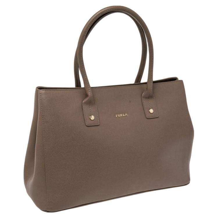 Pre Owned Furla Brown Leather Linda Tote