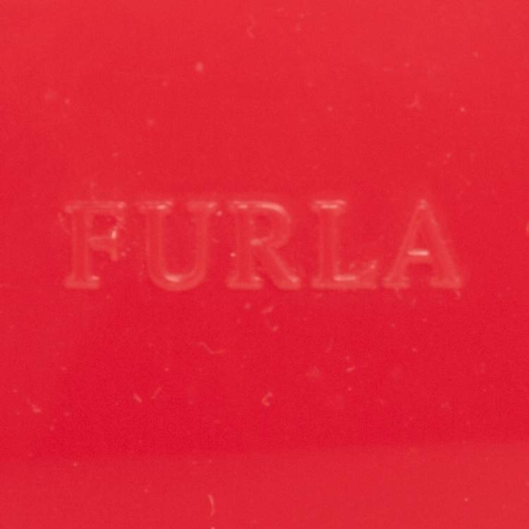 Pre Owned Furla Candy Red Glossy Rubber Mini Candy Satchel