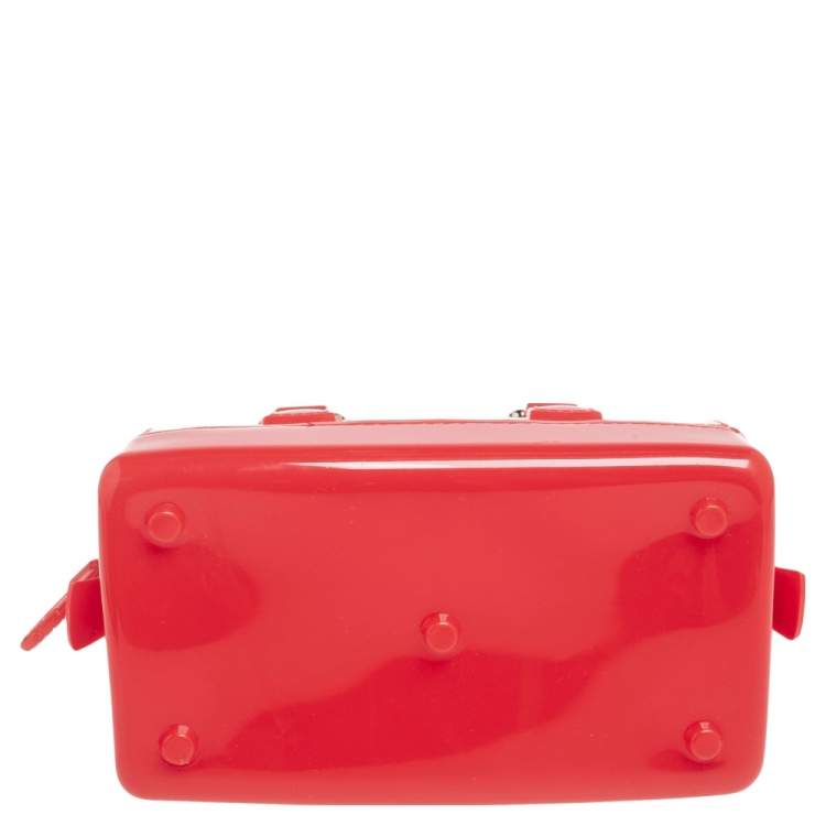 Pre Owned Furla Candy Red Glossy Rubber Mini Candy Satchel
