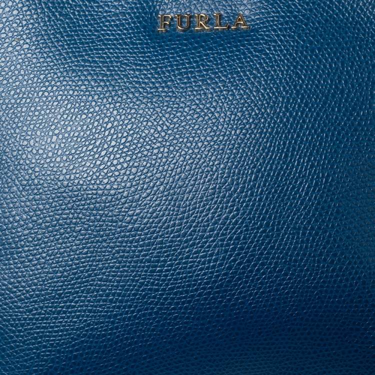 Pre Owned Furla Blue Leather Boheme Crossbody Bag