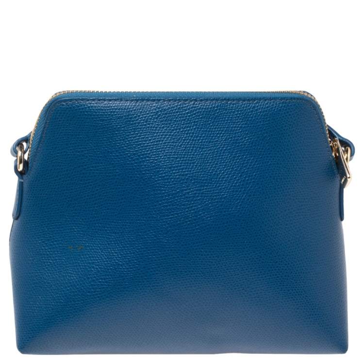 Pre Owned Furla Blue Leather Boheme Crossbody Bag