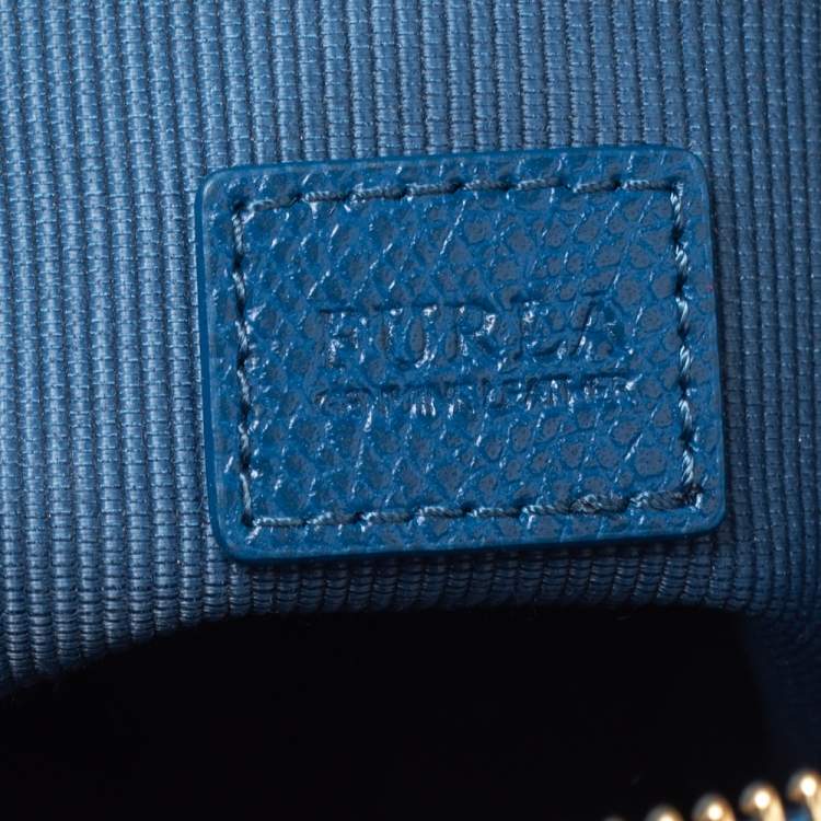 Pre Owned Furla Blue Leather Boheme Crossbody Bag