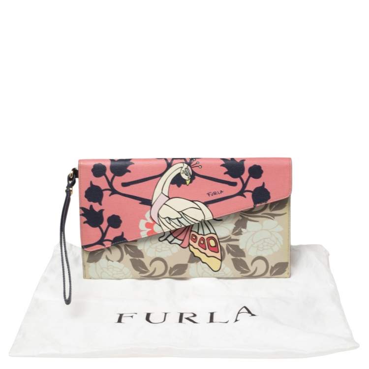 Pre Owned Furla Multicolor Leather Eden Wristlet Clutch