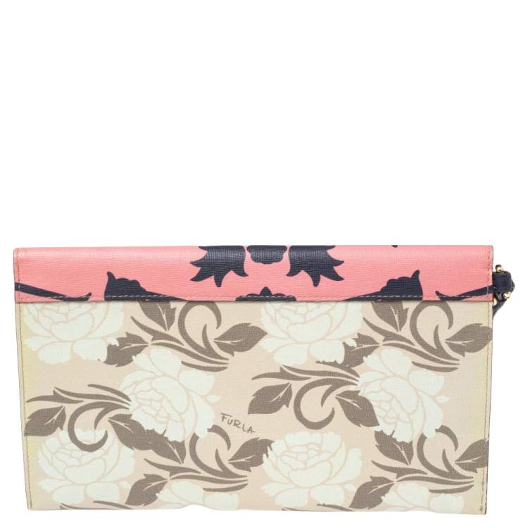 Pre Owned Furla Multicolor Leather Eden Wristlet Clutch