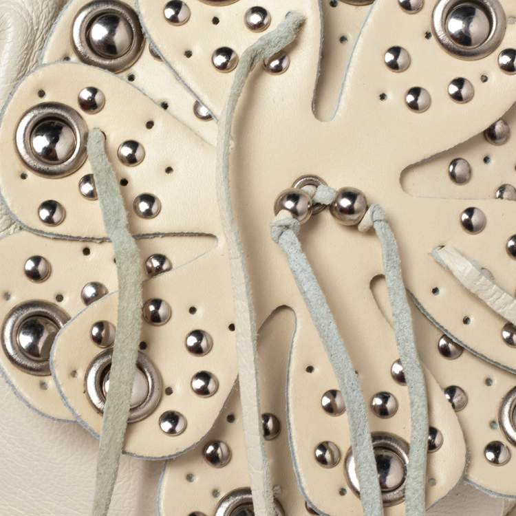 مملوكة مسبقًا Furla White Embellished Leather Mini Crossbody Bag