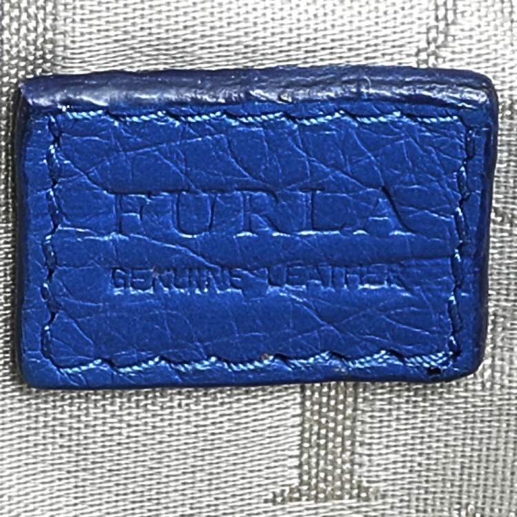 Pre Owned Furla Blue Leather Crossbody Bag