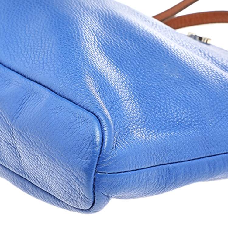 Pre Owned Furla Blue Leather Crossbody Bag