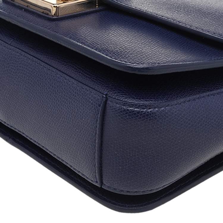 Pre Owned Furla Blue Leather Metropolis Shoulder Bag