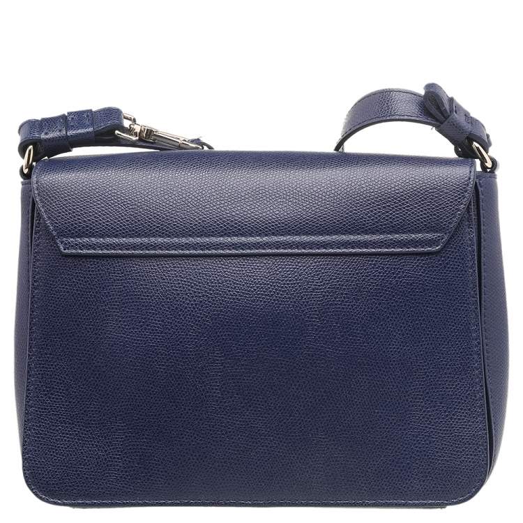 Pre Owned Furla Blue Leather Metropolis Shoulder Bag
