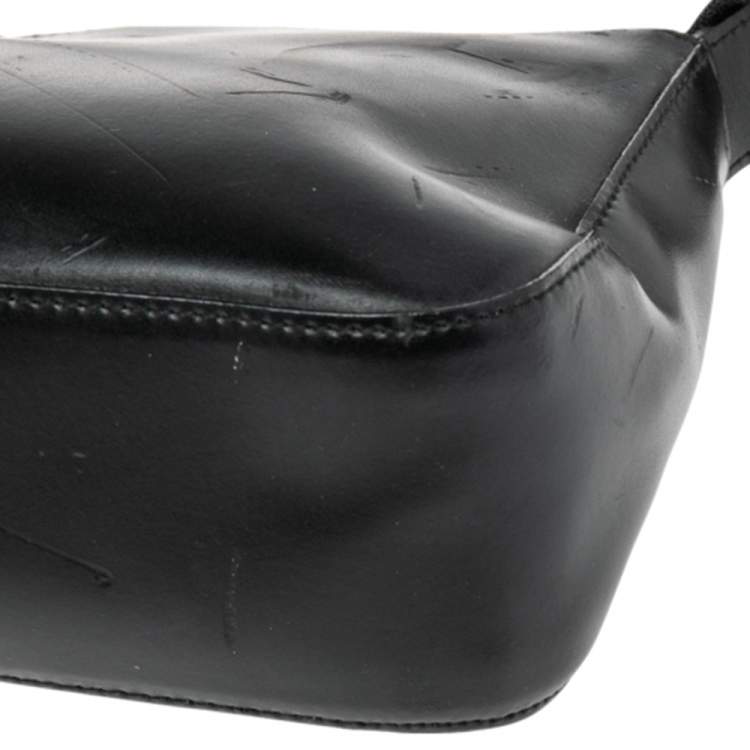 Pre Owned Furla Black Leather Shoulder Bag