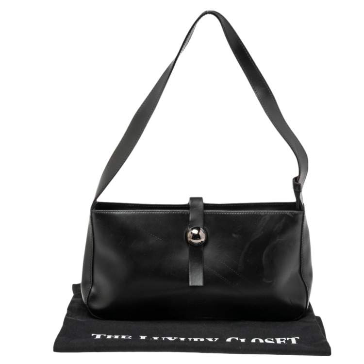 Pre Owned Furla Black Leather Shoulder Bag