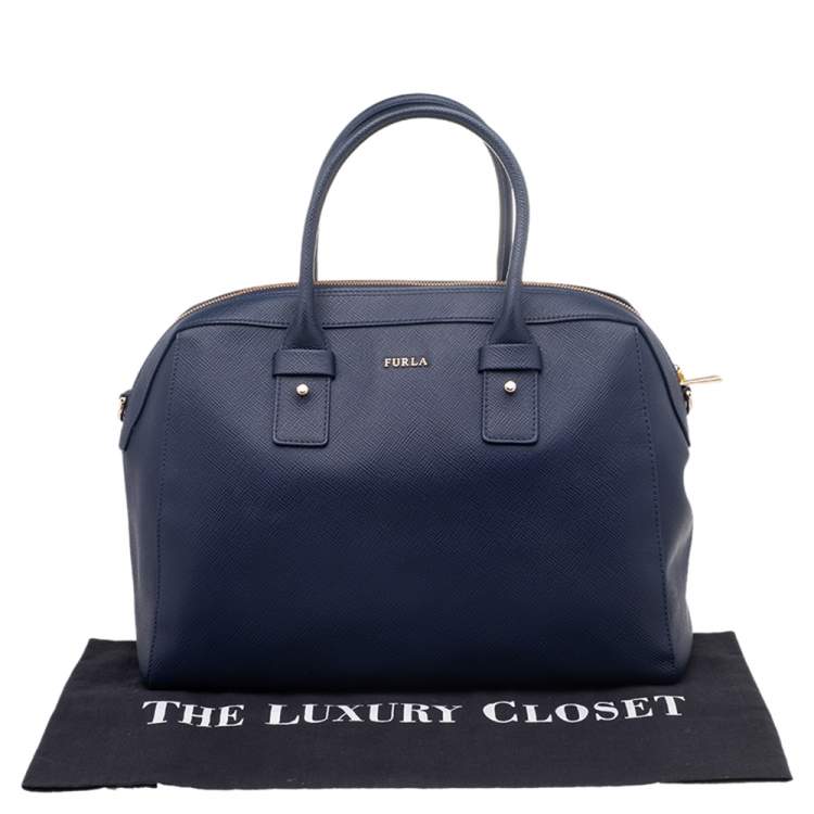 مملوكة مسبقًا Furla Blue Leather Boston Bag