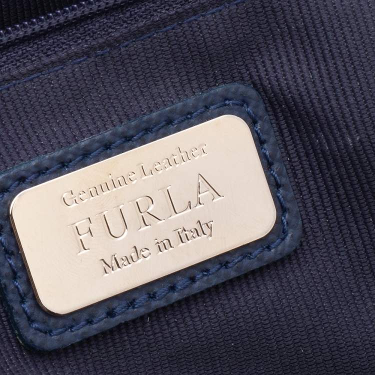 مملوكة مسبقًا Furla Blue Leather Boston Bag