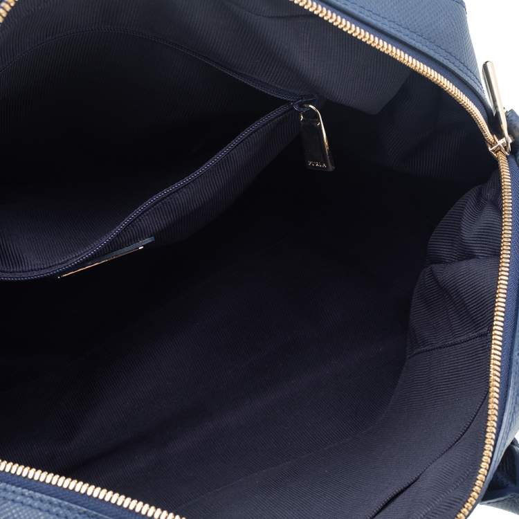 مملوكة مسبقًا Furla Blue Leather Boston Bag