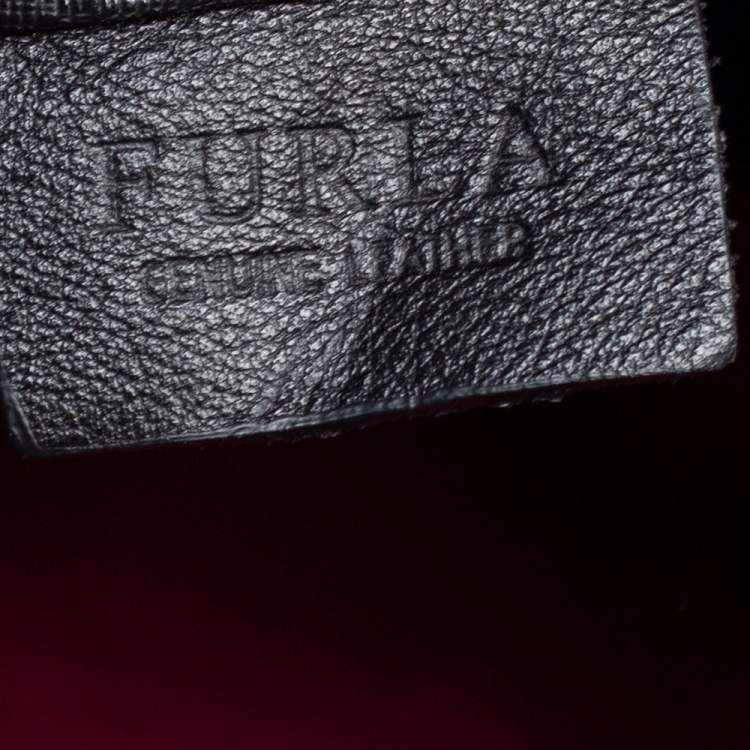 Pre Owned Furla Black Leather Small Jucca Tote