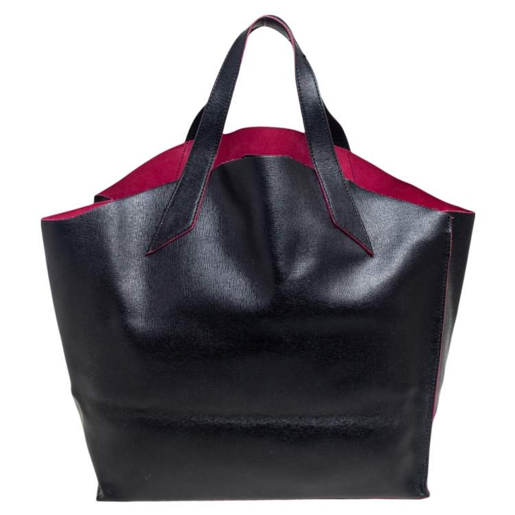 Pre Owned Furla Black Leather Small Jucca Tote