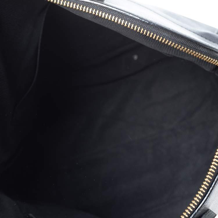 Pre Owned Furla Black Leather Piper Dome Satchel