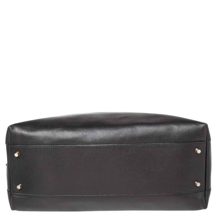 Pre Owned Furla Black Leather Piper Dome Satchel