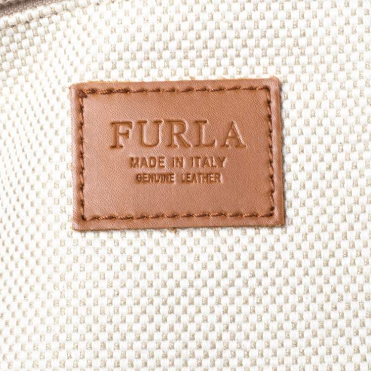Pre Owned Furla Brown Perforated Leather Tote