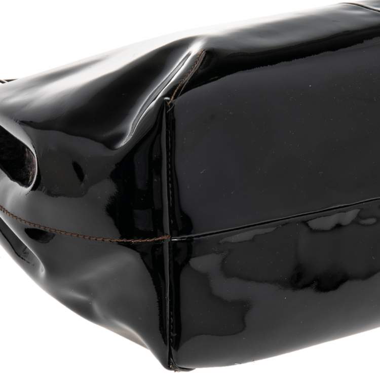 Pre Owned Furla Black Patent Leather Hobo