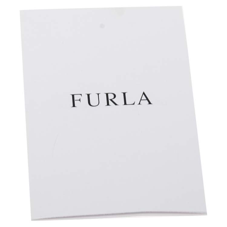 Pre Owned Furla Beige Croc Embossed Leather Tote