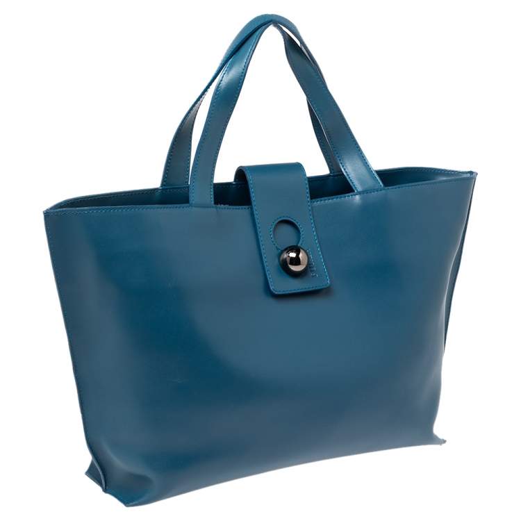 Pre Owned Furla Blue Leather Tote