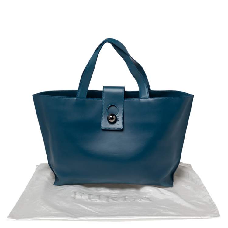 Pre Owned Furla Blue Leather Tote
