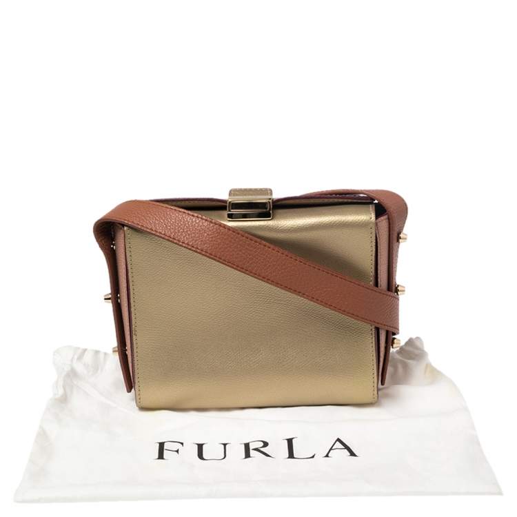 مملوكة مسبقًا  Furla Tri Color Leather Electra Ares Crossbody Bag