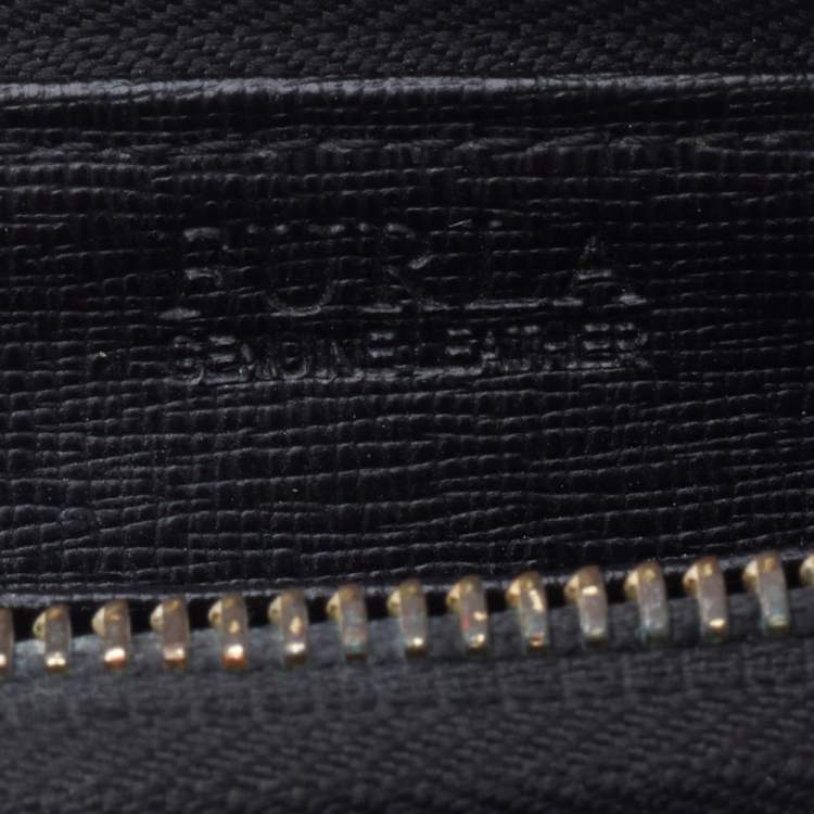 Pre Owned Furla Black Leather Zip Around Wallet