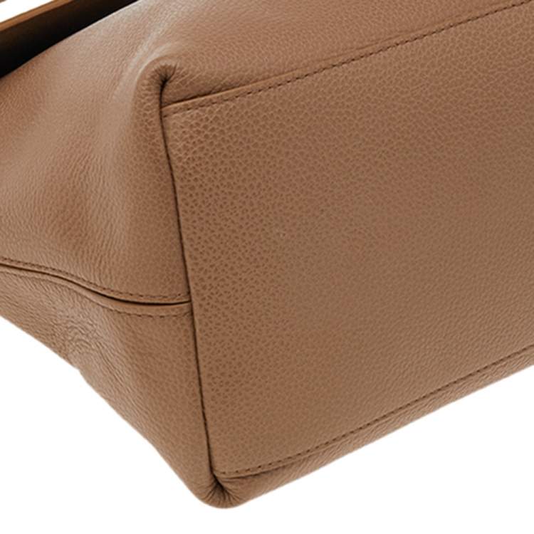 Pre Owned Furla Beige Leather Top Handle Bag