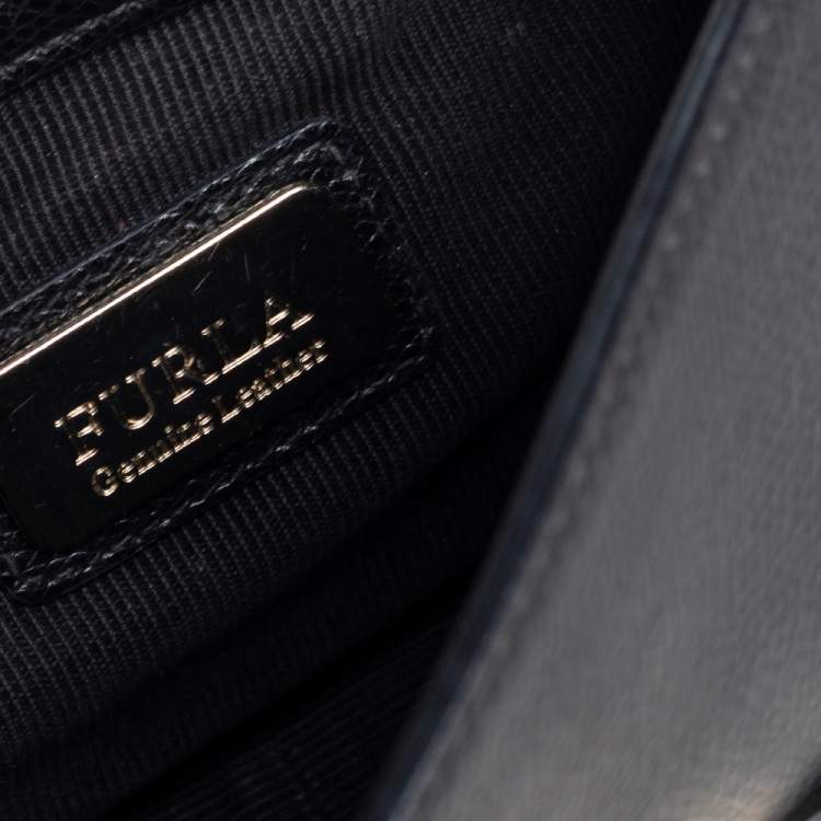 Pre Owned Furla Black Leather Mini Metropolis Top Handle Bag