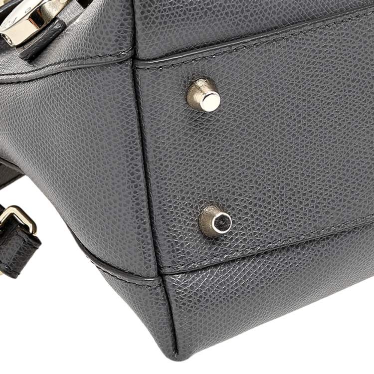 Pre Owned Furla Grey Leather Small Piper Satchel
