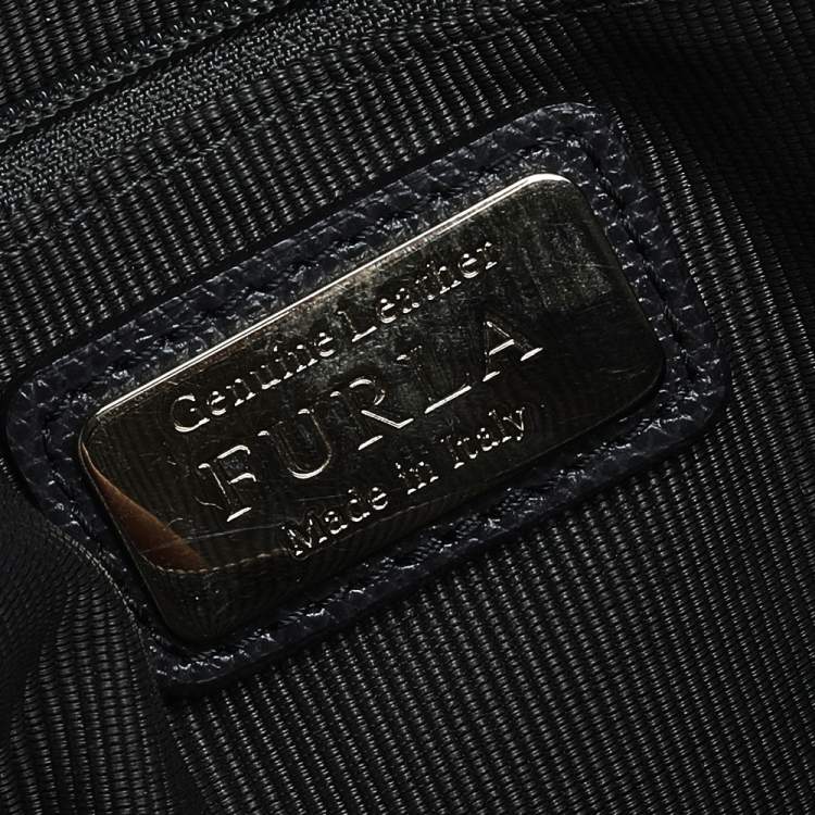 Pre Owned Furla Grey Leather Small Piper Satchel