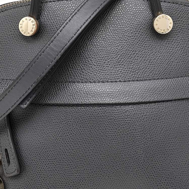 Pre Owned Furla Grey Leather Small Piper Satchel