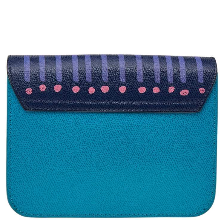 مملوكة مسبقًا Furla Blue/Navy Blue Leather Mini Metropolis Papillon Crossbody Bag