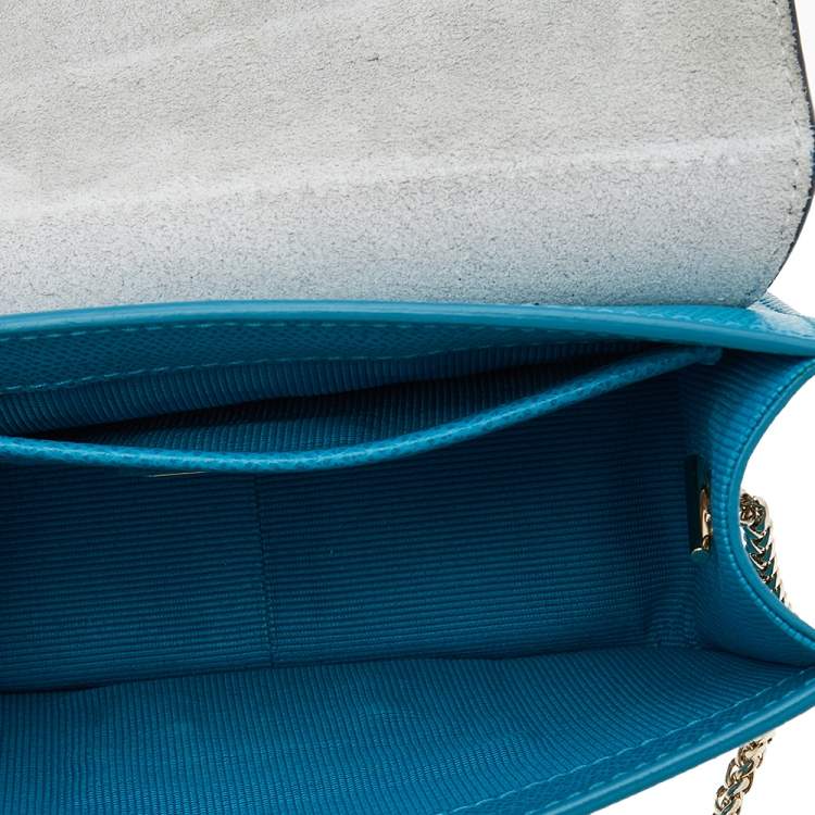 مملوكة مسبقًا Furla Blue/Navy Blue Leather Mini Metropolis Papillon Crossbody Bag