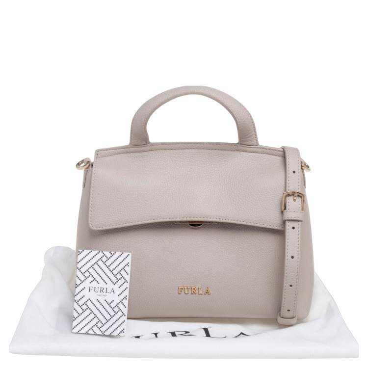 Pre Owned Furla Grey Leather Niki Top Handle Satchel