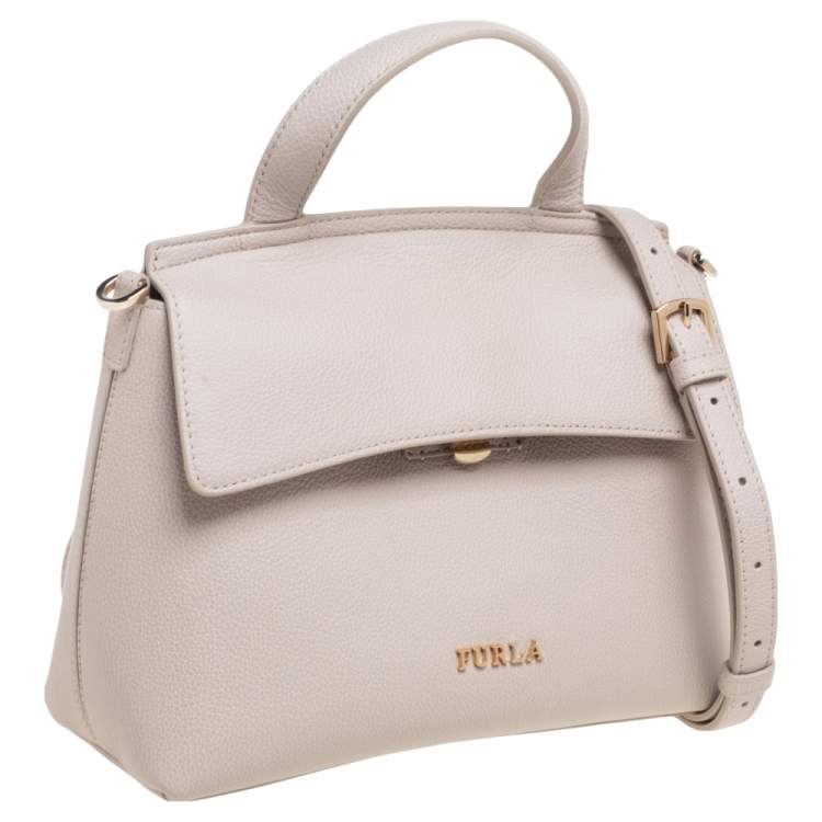Pre Owned Furla Grey Leather Niki Top Handle Satchel