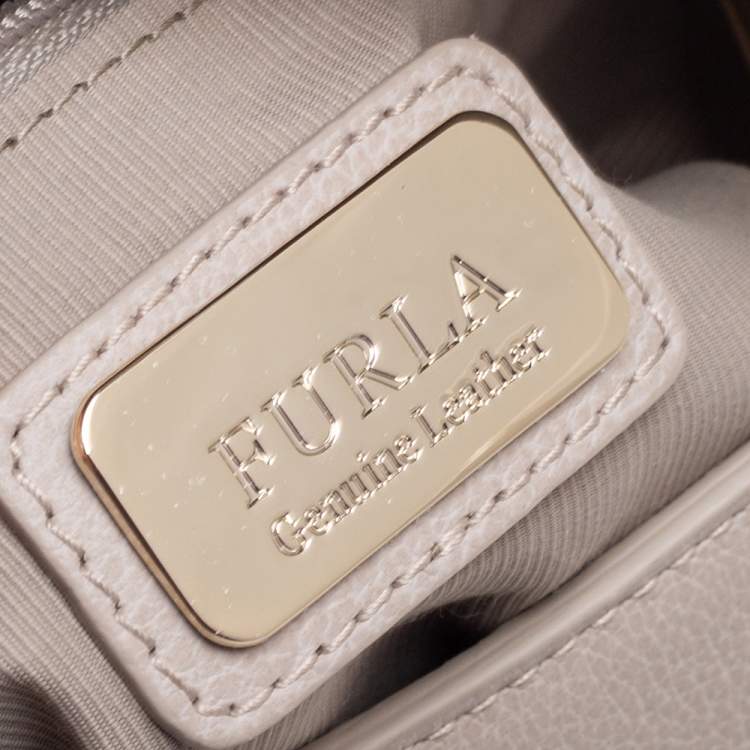 Pre Owned Furla Grey Leather Niki Top Handle Satchel