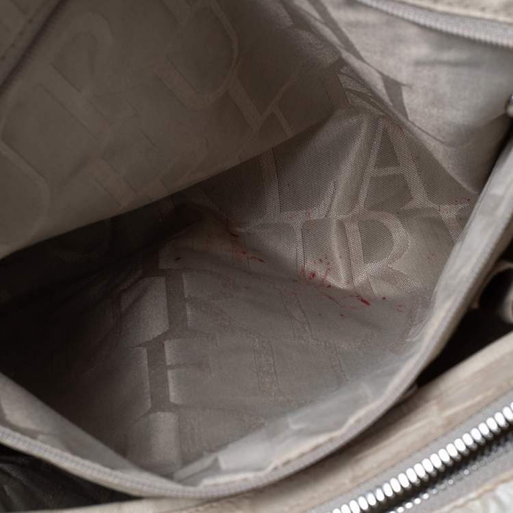 Pre Owned Furla Offwhite Croc Embossed Leather Martha Tote