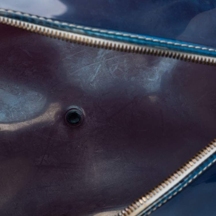 Pre Owned Furla Ombre Blue Rubber Medium Candy Satchel