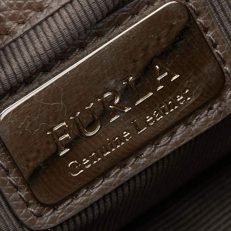 مملوكة مسبقًا Furla Brown Leather Mini Metropolis Chain Crossbody Bag