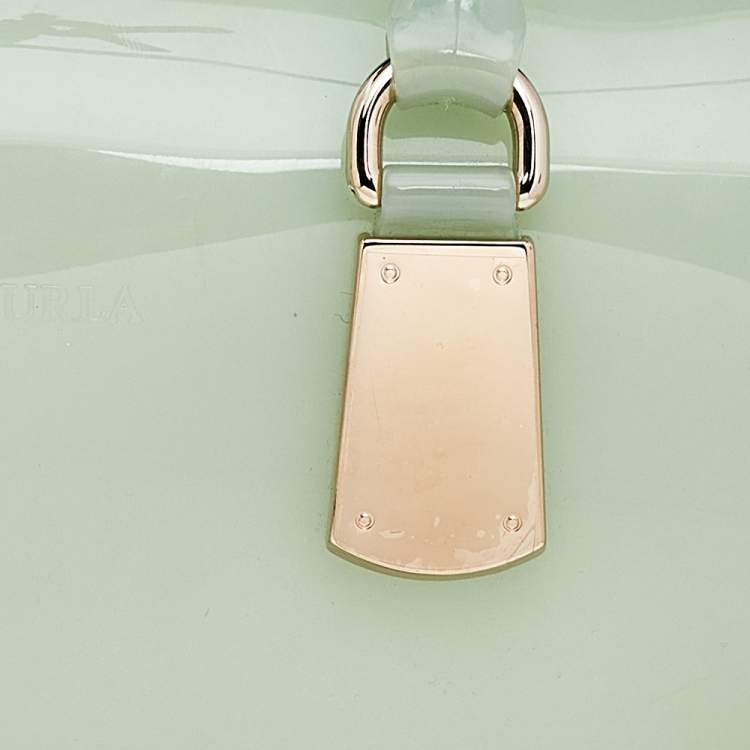 Pre Owned Furla Mint Green PVC Candy Satchel