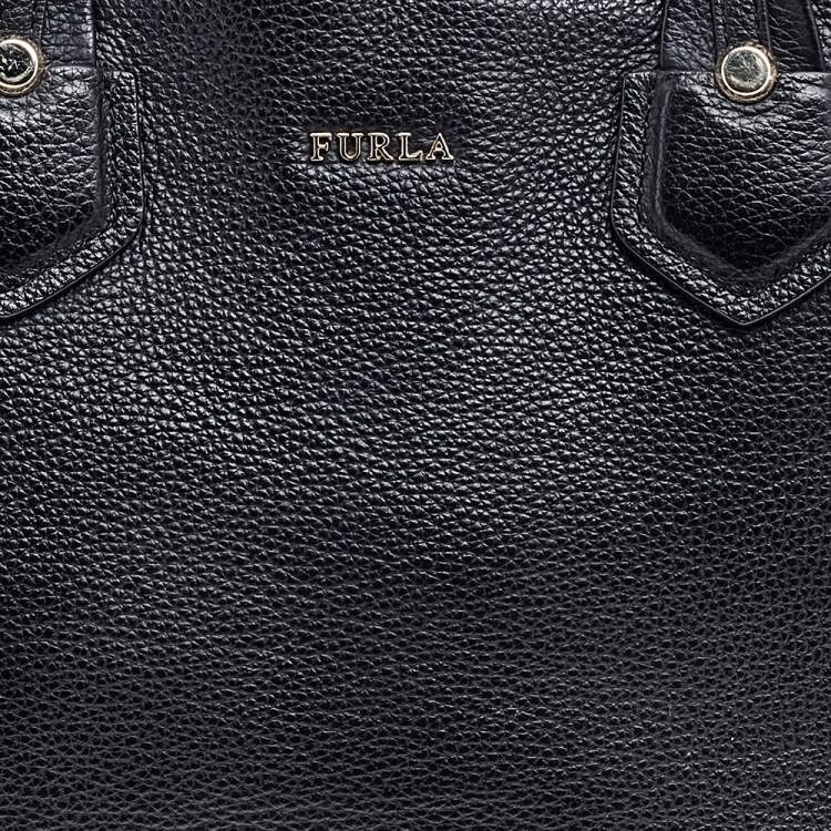 مملوكة مسبقًا Furla Black Leather Large Giada Satchel
