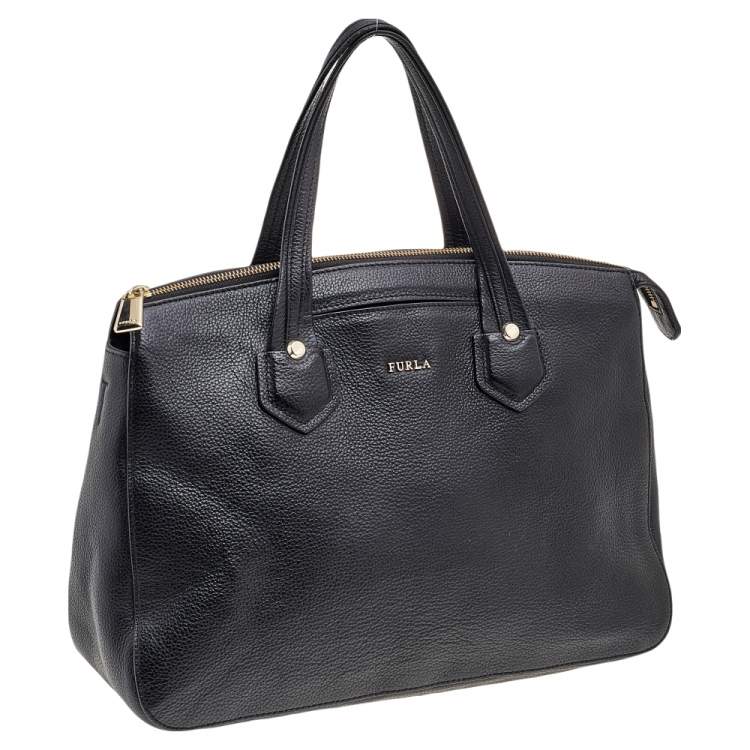 مملوكة مسبقًا Furla Black Leather Large Giada Satchel