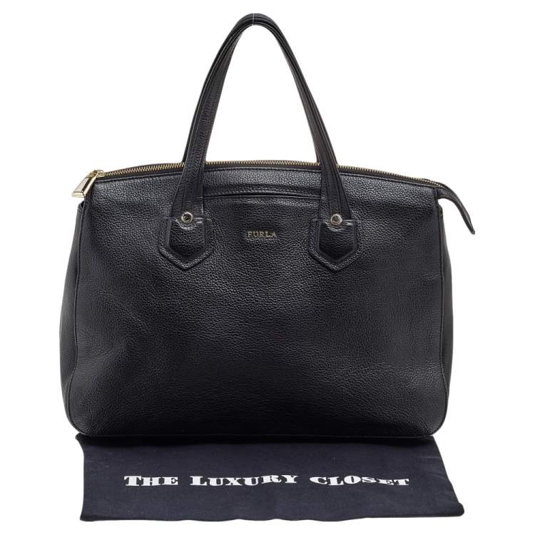 مملوكة مسبقًا Furla Black Leather Large Giada Satchel
