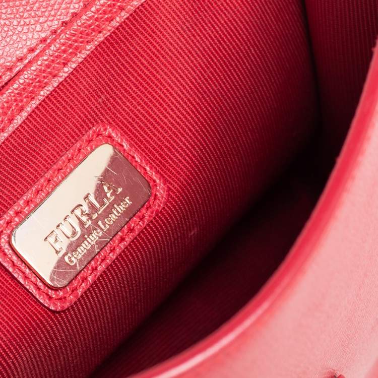 Pre Owned Furla Red Leather Metropolis Top Handle Bag